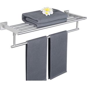 Alise 24 Inch Towel Racks for Bathroom Wall Mounted,Bathroom Towel Rack with Tower Bar,Double Towel Racks for Bathroom,SUS304 Stainless Steel Bathroom Towel Holder Brushed Nickel