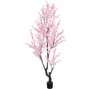 Faux Pink Cherry Blossom Tree 8ft (94in) Tall Artificial Plant Indoor Decor Handmade Natural Sakura Tree for Wedding Realistic Cherry Plant in Pot for Home Living Room,Office,Outdoor Decor.