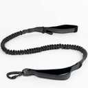 Black Elastic Dog Leash, Heavy-Duty Dog Leash with Shock-Absorbing Function, car seat Belt Buckle Included, 2 Padded Handle Training Leads to Enhance The Safety and Comfort of Your Dog.