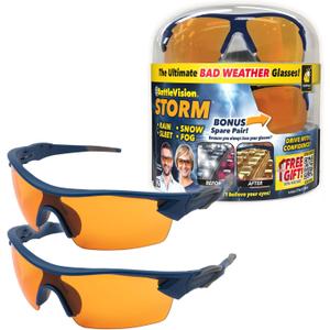 BattleVision Storm Glare-Reduction Glass by BulbHead,All Weather Conditions Day/Night,Optimize Light&Block Blue Rays,2 Pairs (5.6 x 1.7 inch)