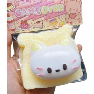 2 x Cat Taba Squishy Squeeze Toys, Kawaii FuFu Squishies PVC Sensory Toys, Rebound Stress Relief Toys, Party Favors, Birthday Gift, Squishy Toys for Adults Kids