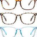 CCVOO 5 Pack Reading Glasses Blue Light Blocking Women/Men, Anti UV Ray/Glare Readers Fashion Eyeglasses with Spring Hinge
 2.25
