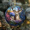 5 x Deer Ornament  Majestic Woodland Stag Ceramic Ornament, Rustic Cabin Christmas Tree Decoration, Deer Lover Gift, Wildlife Art Decor for Farmhouse, Lodge, or Holiday Dcor