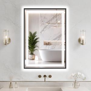 36"x48" LED Bathroom Mirror with Lights, Backlit + Front Lit, Anti-Fog