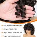 GKtineke 14Inch Curly Wig, Full Curls Wigs for Black Women Big Curly Wig Soft Fluffy Natural Synthetic Hair for Daily and Party (Dark Brown)