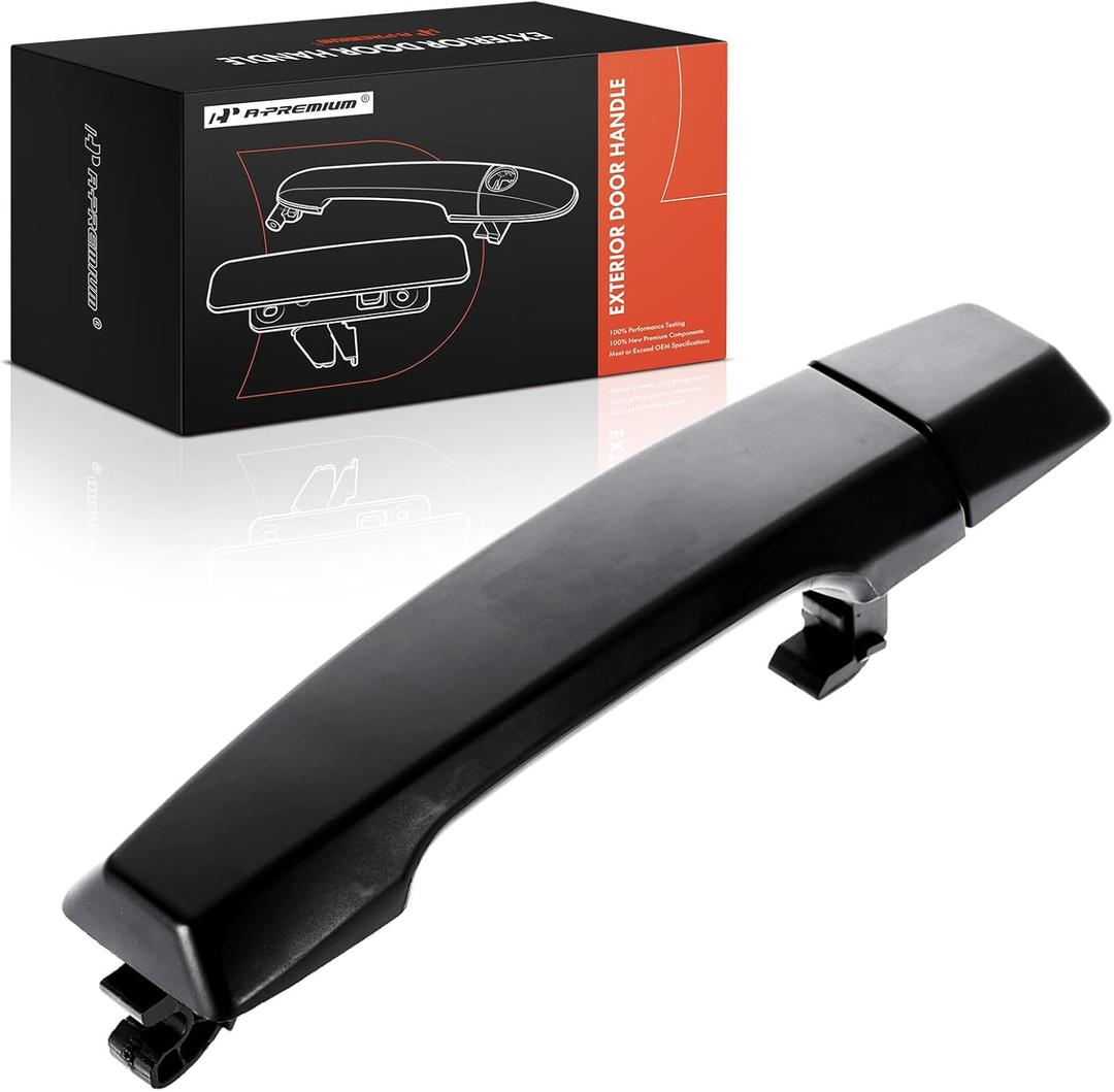 A-Premium Rear Driver or Passenger Side Exterior Door Handle with Cap Compatible with Nissan Titan 2004-2015/2017-2018, Titan XD 2016-2018, Primed Black, Replace# 82646-8S510