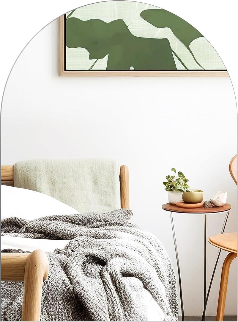 16 x 12 inch Arched Bathroom Mirror, High Clear Glass Arch Wall Mirror for Bathroom, Vanity, Living Room, Bedroom, Entryway