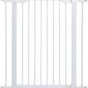 MidWest Homes for Pets 39-Inch High Walk-Thru Pressure Mounted Steel Dog Gate, Expands to 38 Inches Wide, Includes 3-inch Extensions, White