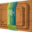 Durable Bamboo Cutting Boards for Kitchen  3-Piece Set with Deep Juice Grooves, Carbonized Surface & Heavy-Duty Design, Perfect for Charcuterie, Meat, and Vegetables