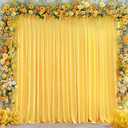 8x10FT Yellow Backdrop Curtains for Wedding Parties, Wrinkle Free Polyester Photography Backdrop Drapes for Wedding Baby Shower Birthday Parties Stage Background Stand Decorations 4x10ft,2 Panels, W4' x H10'