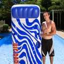 Poolmaster Big Daddy Oversized Pool Float Mattress for Adults, Extra Large Inflatable Pool Raft Lounger with Pillow, Cup Holder and Rope, Spacious Lake River Beach Float