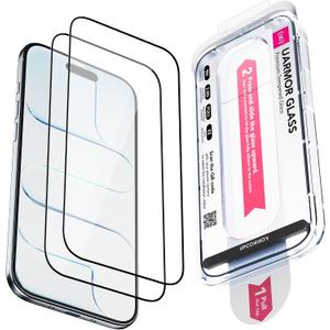 UARMOR Screen Protector for iPhone Air, HD Clear, 9H Tempered Glass with Easy Installation Kit, Full Edge Coverage Fit, 2Pack [ for iPhone Air ]