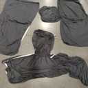 TAOCOCO Recliner Sofa Slipcover, 3 Pieces Polyester Fabric Stretch Sofa Covers for 3 Seat Reclining Couch, Soft Washable Furniture Protector with Pockets (3 Seat, Dark Gray)