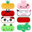 13 Pcs Cute Cartoon Pencil Cases Bulk Zipper Animal and Fruit Plush Pencil Pouch Boxes Japanses Kawaii Stationery Bag, Back to School First Day of School Supplies