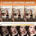 Hasipu Vanity Mirror with Lights, 32" x 24" LED Makeup Mirror, Lighted Makeup Mirror with Dimmable 3 Modes, Touch Screen Control Vanity Mirror Square White