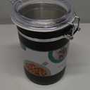 Oggi Stainless Steel Kitchen Canister 62 fl oz, Black - Airtight Clamp Lid, Clear See-Thru Top - Ideal for Kitchen Storage, Food Storage, Pantry Storage. Large Size 5" x 7.5".