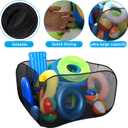 Adnee Pool Toy Storage Bin-47'' x 47'' x 31'' Nylon Mesh Pool Organizer with Side Pocket-300 Gallon Quick Drying Pool Storage for Float, Beach Balls,Towel and Other Swimming Accessories