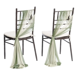 Ling's moment Wedding Chair Sashes Cover Aisle Decorations Draping Fabric Wrinkle-Free with Tie 16 Pcs Sage & Milky Green for Party Ceremony Reception Floral Arrangement Banquet Outdoor Decor