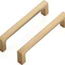 Ravinte 20 Pack Solid 4 Inch Kitchen Square Cabinet Handles Champagne Bronze Cabinet Pulls Dresser Drawer Pulls Kitchen Cupboard Hardware Handles (4 Inch Hole Center)