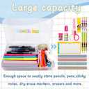 3 x Clear Large Pencil Case Hard Plastic Pencil Box Office Supplies Storage Container Organizer Boxes for Girls Boys Big Capacity 1 Pack for Journaling Stationery Sticker Craft Hobby Art Supplies Medium