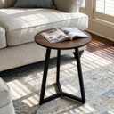 Round Metal Coffee Table Legs,28 Inch Black Iron Dining Table Base Only,Large Circle End Table Legs