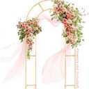 GRENTY Open Arch Backdrop Stand,7.2 FT Metal Double Arch Backdrop Frame U Shaped Wedding Arches for Wedding Ceremony, Baby Shower, Birthday Party, Graduation Party, Photo Backdrops (Gold)