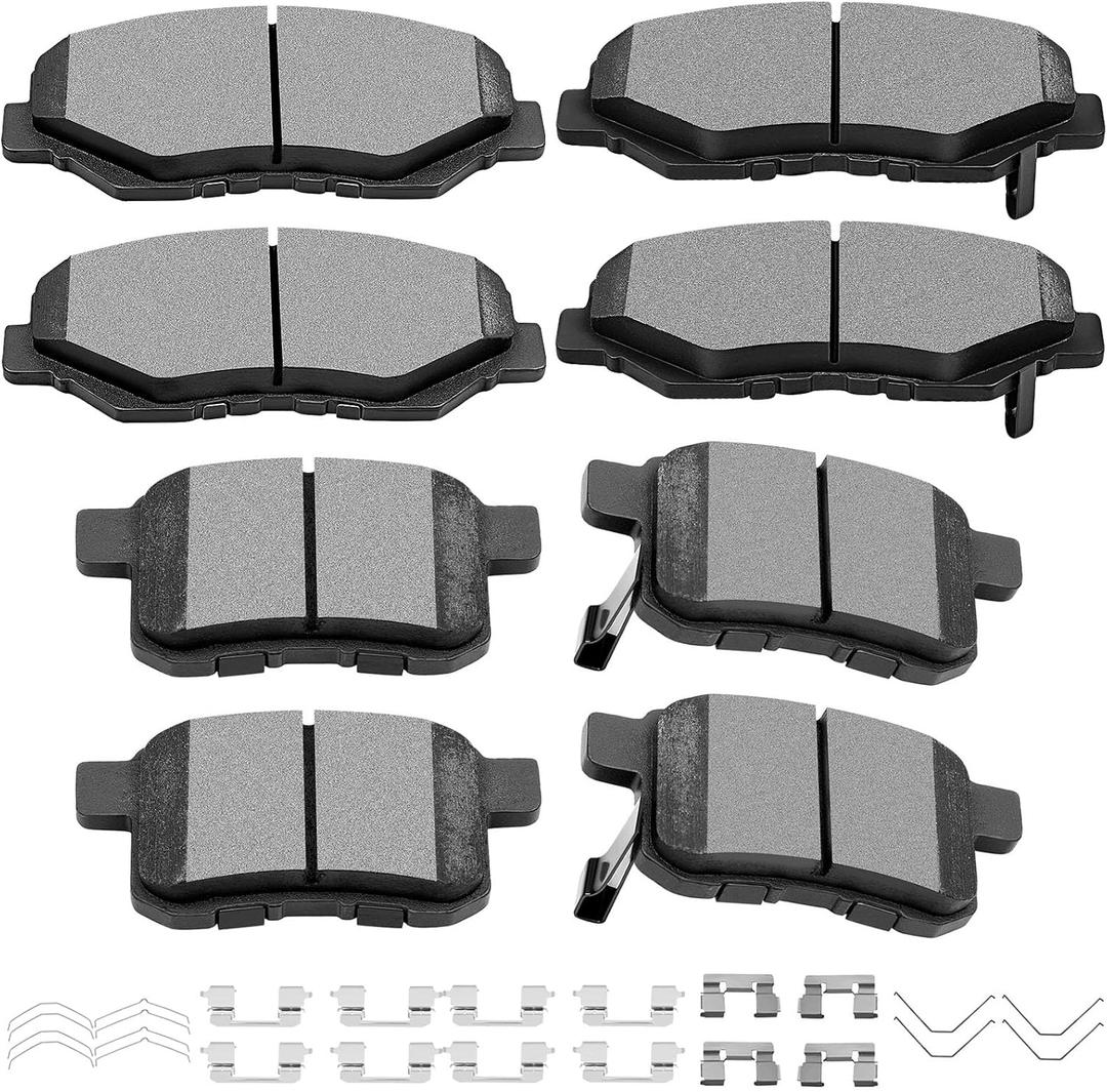 SCITOO Ceramic Brake Pads, 8pcs Front Rear Brake Pads Brakes Kits fit for 2008-2012 for Honda for Accord