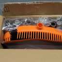 2-Pack is More economical, Upgraded Broom and Dustpan, with 52" Long Handle, Dustpan Teeth with self-Cleaning Function, Indoor and Outdoor Sweeping, Perfect for Home Office (Large Size/Orange /2-Pack)