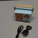 PRUNUS J-999 Retro Bluetooth Speaker,Vintage Decor,Mini Wireless Bluetooth Speaker,Cute Old Fashion Style Support USB/TF Card/AUX for Kitchen Desk Bedroom Office Party Outdoor(Blue)