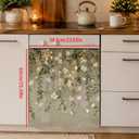 Dishwasher Magnet Cover 23 x 25.5 Inch, White Daisy Floral Dishwasher Magnetic Cover, PVC Dishwasher Decorative Magnet for Kitchen Decor