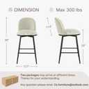 26" Counter Height Swivel Bar Stools Set of 4, Upholstered Faux Leather Barstools with Backs and Metal Legs for Kitchen Island,Cream