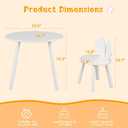 VECELO Activity Table and 2 Chair Set, Wooden Playroom Furniture, Modern Design, Compact Size, Easy Assembly, Matte White