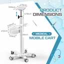 DaisyInner Adjustable Mobile Medical Cart with Wheels, Load up to 33 Lbs, Laptop Rolling Cart with Storage Basket 16.5" x 16.7" Large Tabletop Medical Trolley Workstation for Hospital, Lab Use(Tray)
