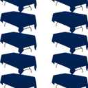 BRILLMAX 10 Pack Navy Blue Tablecloths 60 x 102 Inch for 6ft Rectangle Tables - 150 GSM Polyester Fabric, 15" Standard Drop, Water, Stain & Wrinkle Resistant Cloth Cover for Wedding Dining Buffet
