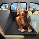 oneisall Back Seat Dog Cover for Car 52X22in, Hard Bottom Dog Car Seat Cover for Back Seat with Holds 500lbs, Waterproof Sturdy with Mesh Window for Car, SUV, Small Truck