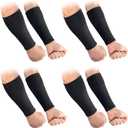 4 Pairs Forearm Sleeves, Arm Protectors for Thin Skin and Bruising, Level 3 Cut Resistant Sleeves, Arm Protection for Gardening, Yard Working, Pet Grooming, Black (One Size)