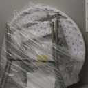 32" Round Folding Table, Portable Bar Height Folding Table with Detachable Legs, Round Foldable Table with HDPE Top for Standing Parties, Balcony, Event, Indoor Outdoor Use (White, 1 Pack)