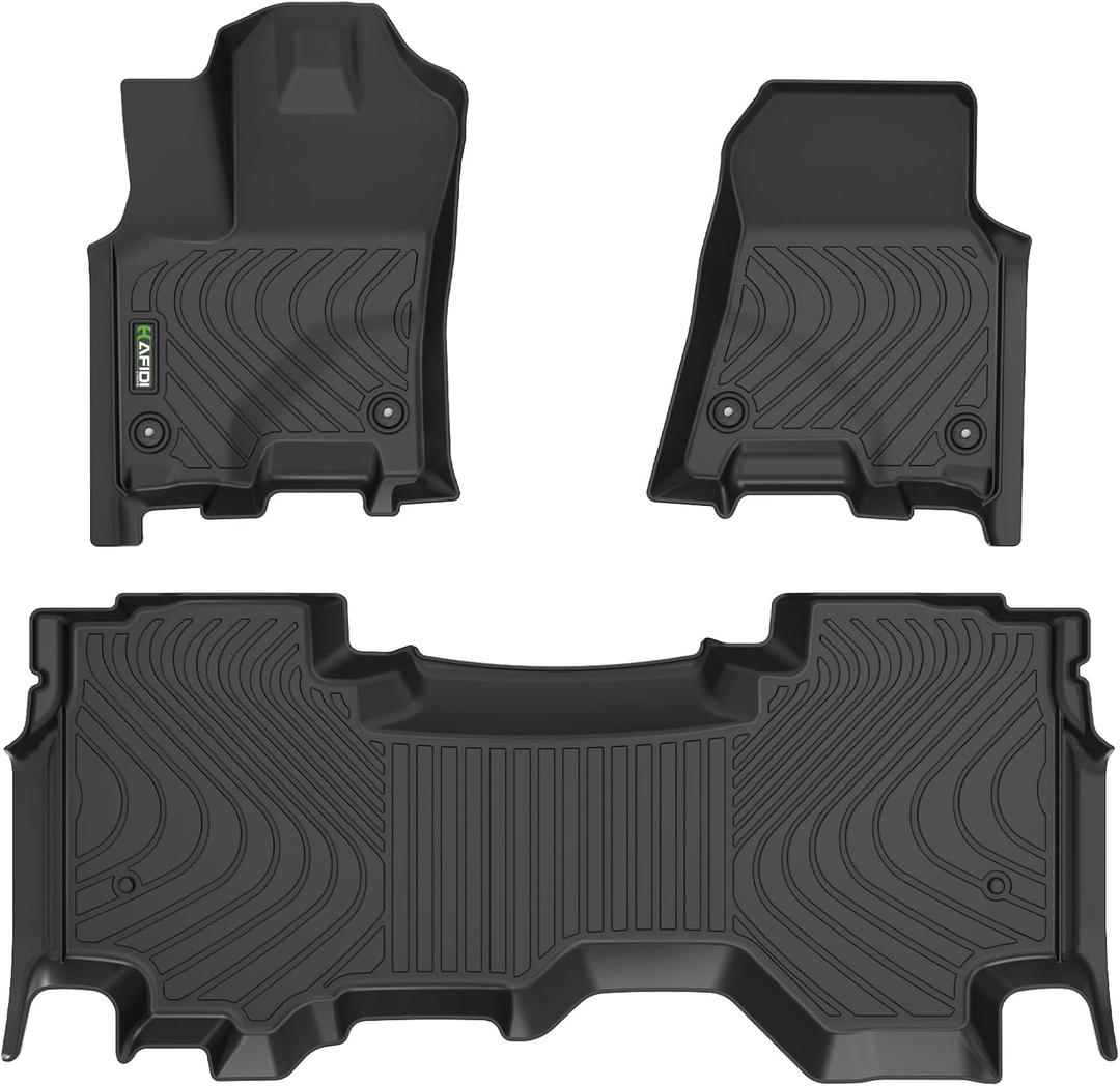 HAFIDI Floor Mats Fit for 2025 2026 Dodge Ram 1500 Quad Cab Bench, All Weather Protection TPE Anti-Slip Automotive Floor Liners, Fits 1st & 2nd Row Full Set Custom Accessories, Black