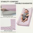 Vegan Leather Changing Pad Cover - 31"X 16" - Waterproof Wipeable, Extra Thick & Portable & Non-Slip Diaper Mat - Fits Standard Changing Tables for Baby Boy Girl (Pink)