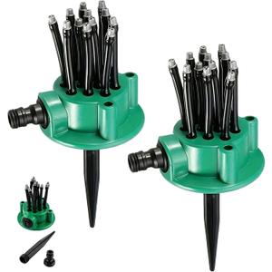 360 Coverage Precision Garden Irrigation Sprinkler, Adjustable Multi Directional Lawn Sprinkler - Automatic Lawn Irrigation System with 12 Flexible Nozzles for Yard, Lawn, Garden, and Flower Beds