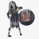 Morph Zombie Costume for Girls - Scary Kids Zombie Bride Outfit - Halloween Dress Up for Children XL