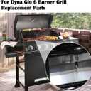 Hiorucet Grill Grease Tray Replacement Parts for Dyna Glo DGB610SSP, Adjustable 30''-36'' Gas Grill Drip Pan with Catch Pan, Heat Plate Shields for Dyna Glo 6 Burner Grill Parts.