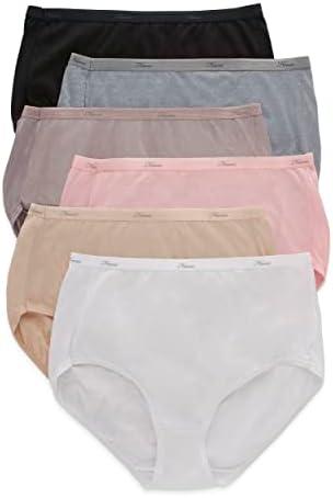 Hanes womens High-waisted Brief Panties, 6-pack, Moisture-wicking Cotton Brief Underwear (Colors May Vary) 3XL