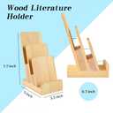 2 Pieces 3-Tier Pine Wood Literature Holder pamphlet display stand Trifold Brochure Organizer Flyer Holder Postcard Display and Countertop Wooden Display Stand Book Display for Magazine Pamphlet
