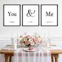 Set of 3 Framed Wall Decor Farmhouse Wall Art You & Me Always and Forever Vintage Bedroom Wall Decors 12x16 (White)
