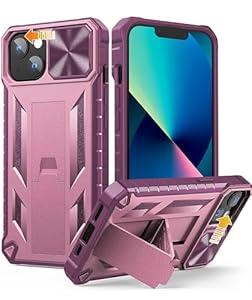 SOiOS for iPhone 16e Case 2025: iPhone 13 iPhone14 Cover with Kickstand | Shockproof Military Grade Protective Cell Phone Case | TPU Durable Rugged Bumper Textured Matte Hybrid Design (Bean Green)