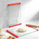 Glass Cutting Board for Kitchen,Dishwasher-Safe Cutting Board,Double-Sided & Heat-Resistant, Easy-Grip Serving Tray(Red 12x16" & 12x8" 2 Pcs)