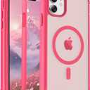 for iPhone 11 Case, [Compatible with MagSafe][Military Grade Drop Protection][Heavy Duty Protection][Non-Slip][Shockproof] with 2-Layer Durable Bumper Phone Case 6.1''-Rose