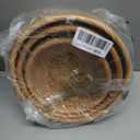Rattan Fruit Basket for Kitchen Counter, Natural Wicker Bread Basket for Serving, Hand Woven Food Baskets, Decorative Bread Baskets for Serving, Fruits, Snacks, Candies, Nuts, Keys, Etc.(Round-Combo)