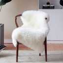 duduta Small White Faux Sheepskin Throw Rug 2x3 ft, Fluffy Shag Fur Chair Cover Washable